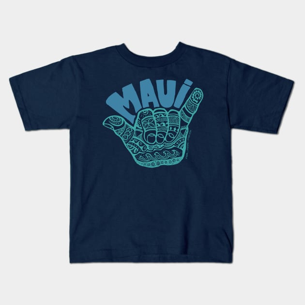 HANG LOOSE MAUI Kids T-Shirt by Jitterfly